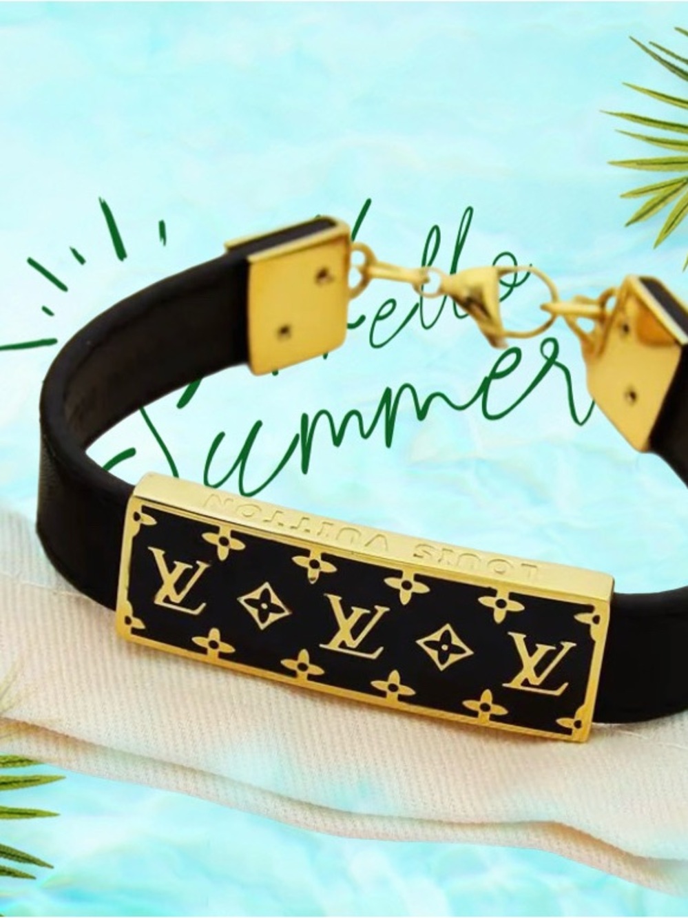 New 🔥stainless steel Fashion Black and Gold Monogram Chain Bracelet. - Picture 5 of 9